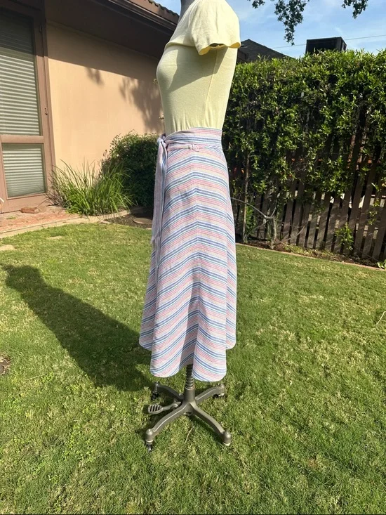 Talbots Pastel Chevron Maxi Skirt in Blue, Pink & Cream - Picture 5 of 7